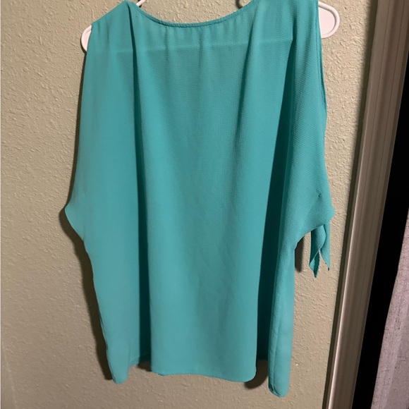 Michael Kors Turquoise Cold Shoulder Blouse - Picture 5 of 6